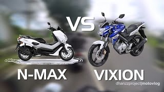 VIXION VS NMAX Seru! Nmax nya kena Sial #motovlog