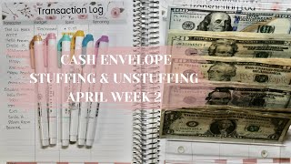 CASH STUFFING & UNSTUFFING ENVELOPES AND SINKING FUNDS APRIL WK 2| ZERO DOLLAR BASED BUDGET