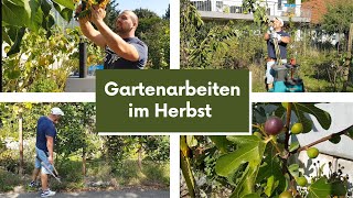 Gartenarbeiten im Herbst Schneiden Häckseln Binden