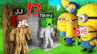 JJ and Mikey HIDE From Jerry , Mel , Dave, Gus Minions from Despicable Me 4 in Minecraft - Maizen