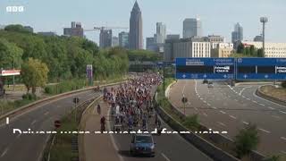 Bike protest takes over German motorway   BBC News