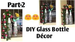 Empty glass bottle decoration ideas part-2/ balcony makeover ideas part-2