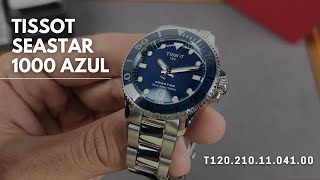 Demonstração Completa Relógio Seminovo Tissot Seastar 1000 Azul - T120.210.11.041.00 36mm