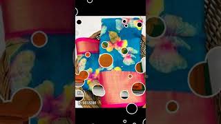 Cotton #Silk Floral Printed #Zari Patta #viral #video Sarees with Blouse piece #shorts