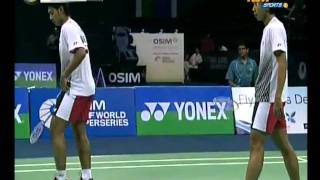 Badminton Yonex Sunrise India Open 2011 MDF Hashimoto Hirata JPN vs INA Pratama Saputra 03