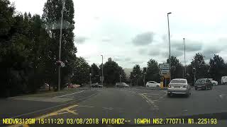 Roundabouts, turning right from Ashby Road onto Epinal, Way Loughborough,  towards the uni.