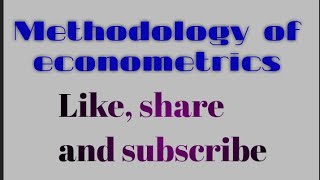 Methodology of ECONOMETRICS. ( @s2economicsclasses803 )