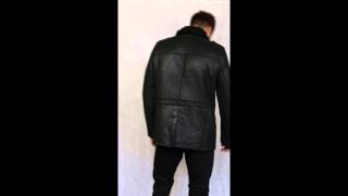 Men’s Black Shearling Sheepskin Coat – Kessler