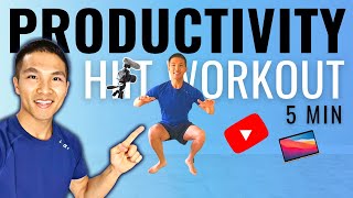 5 Min Full Body HIIT Workout - Boost Productivity & Get Fit