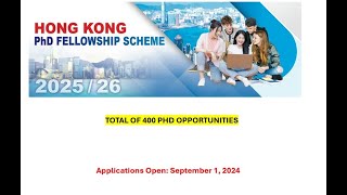 How to Get a Fully Funded PhD in Hong Kong (Guide to the HK PhD Fellowship Scheme) 2025-2026