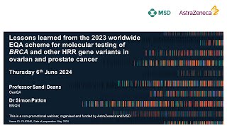 2023 EQA for molecular testing of BRCA and HRR gene variants in ovarian / prostate cancer.