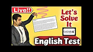 Qatar Airways English Test Part 5  / Live session / Comprehension / Preposition / Let's Solve 😍