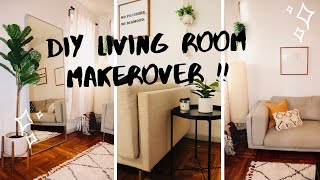 LIVING ROOM MAKEOVER w/ DIY DECOR.