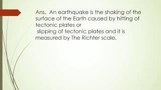 Earthquakes