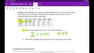 Calculating Probabilities from a Table