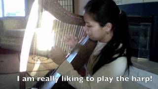 Practicing the harp 2011.