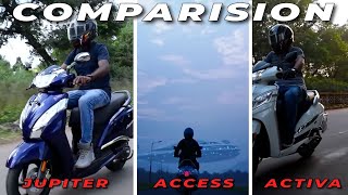 TVS Jupiter 125 & Honda Activa 125 Suzuki Access 125 BS6 2022 Detailed Comparison in Hindi ZTechknow