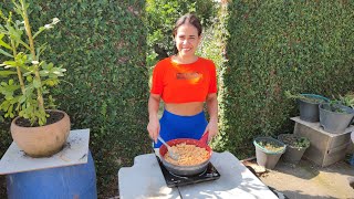 adaptando carne moída de frango as sobras do dia