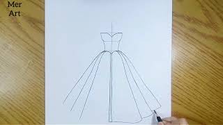 How to draw a girl with beautiful dress //Easy drawing tutorial