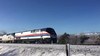 Amtrak heritage #130 leads CZ Arvada, Colorado ( Union Pacific Moffat Tunnel Subdivision)