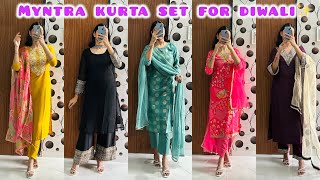 MYNTRA KURTA SETS | DIWALI OUTFIT | AFFORDABLE FESTIVAL WEAR | #myntra #myntrahaul