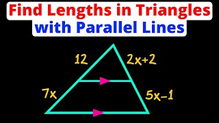 Find Triangle Side Lengths With Parallel Lines | Proportions | Geometry | Eat Pi