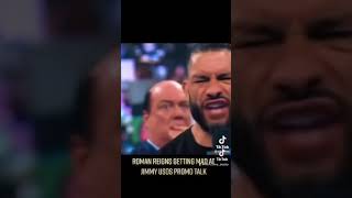 Roman Reigns getting mad at jimmy usos promo talk