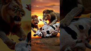 cows fight with lions for Family #animallover #animals #cow #fighting #animalfamily