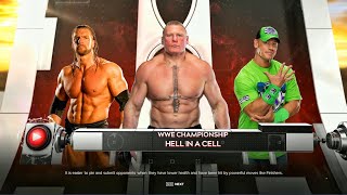 Brock Lesnar Vs Triple H Vs John Cena - Hell In A Cell Match For The WWE Tittle | WWE 2k24