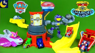 NEW Paw Patrol Mighty Pups Charged Up Meteor Track Play Set Paw Patroller Robot Lookout Tower Toys