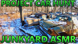 Looking for My Next JUNKYARD Project Car! Snowy Junkyard Walkthrough! (SAVING OLD CARS)