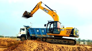 Excavator Power: JCB 205 Loads Mud into Tata Tipper Trucks! Witness Efficiency in Action | Jcb Video