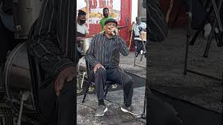 Monday afternoon in Wild Bill's parking lot. 10.11.2021 Memphis Tennessee. Vince Johnson on harp