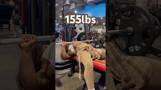 WOMAN BENCHES 155lbs FOR REPS #workout #fitness #gym #gymlife #gymmotivation #exercise #powerlifting