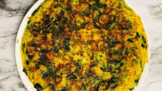 کوکو اسفناج یا پالک آسان و خوشمزهEasy Spinach Kookoo Recipe