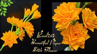 Beautiful Paper Stick Flower|DIY paper stick flower making|Beautiful Flower Stick|Paper Stick Flower