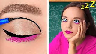 Transformation Into Popular ART Student📚The Guide To Cheating On Exams😊 Beauty Tutorials👄