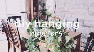 DIY Hanging Planters // HOW TO Turn Plastic Planter Into Hanging Planter