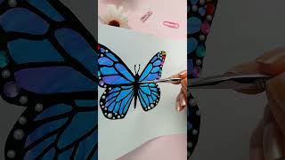 DIY How to make a craft with paper, Moving Paper Butterfly Flapping Wings #art #artwork #drawing