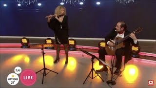 Studio10 Giuseppe Zangari appears with Jane Rutter-Flute. Chat-Plaisir D'amour-Dance of the Hours