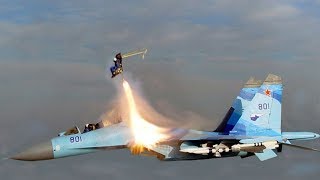 Russian Sukhoi Su-35 Performing Cobra Maneuver Awesome Pilot Skills