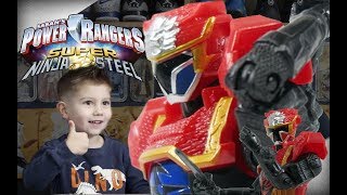 UNBOXING THE POWER RANGERS SUPER NINJA STEEL LION FIRE ARMOUR RANGER ACTION FIGURES