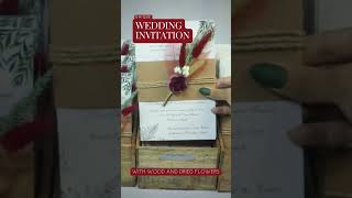 Wedding Invitation with Wood and Dried Flowers