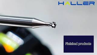 HALLER-M Series | 5-axis tool grinder can process small diameter micro tools: T-type tools.