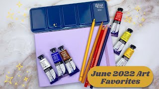 Favorite Art Supplies | June 2022 | Sketchbooks, Watercolors, Colored Pencils and Gouache!