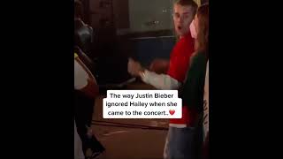 The Way Justin Bieber Ignored Hailey When She Came To Concert #Shorts