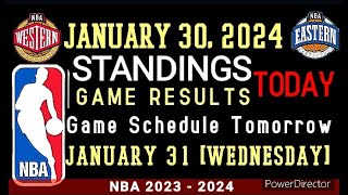 NBA Standings as of today JANUARY 30, 2024 | Game Result|  #nba #standings #games #results