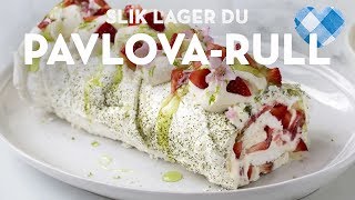 Plot twist: Rulle-pavlova🍰 Fylt med bær, limesirup og matcha | TINE Kjøkken