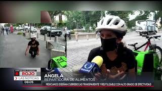 Angela es una repartidora de alimentos, la pandemia cambió su vida