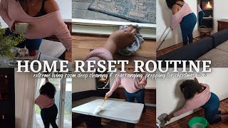 *NEW* HOME RESET ROUTINE | CLEANING MOTIVATION | LIVING ROOM DEEP CLEANING & REARRANGING